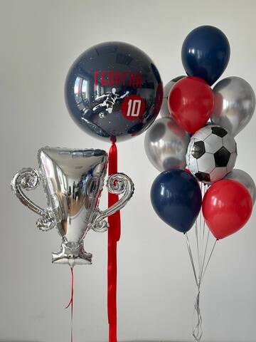 Шары на 10 лет мальчику набор Футбол Новосибирск | Wonderball-project.ru