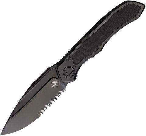 Складной нож Microtech Anax M390 Drop Point DLC Part Serrated