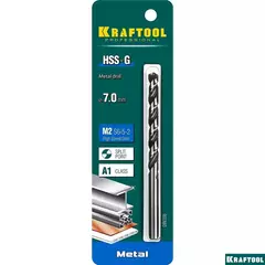 KRAFTOOL HSS-G, 7.0 х 109 мм, сталь P6M5, сверло по металлу (29651-7)