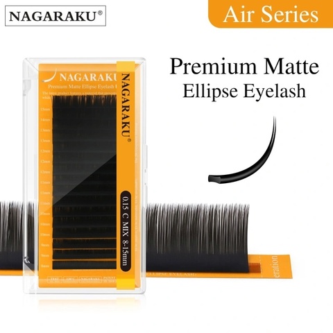 NAGARAKU Air Series Premium Matte Ellipse Eyelash 0.15 D MIX 8-12 mm