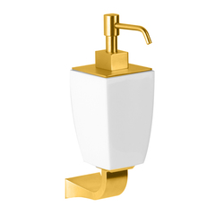 Gessi Mimi 33214#080 Дозатор для жидкого мыла подвесной керамический, цвет: золото/белый фото