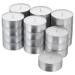 Набор свечей IKEA GLIMMA (ГЛИММА), Белый, 9 часов, 24 шт