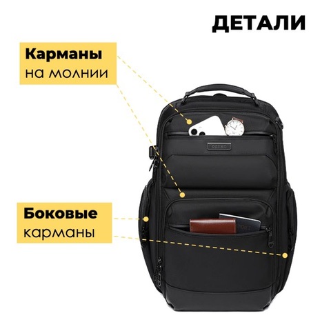 Картинка рюкзак городской Ozuko 9770L Black - 9