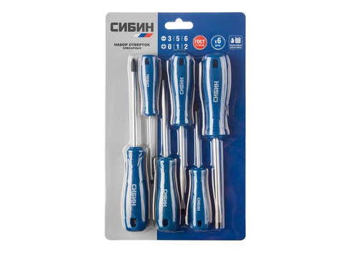 СИБИН 6 предм, набор отверток (25086)