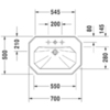 Duravit 1930 Series 438700030 Раковина с перел., и 3 отв. под смес., 70х50х Н: 20.5см, цвет: Белый
