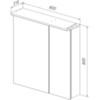 Lemark ZENON LM80ZS-Z Шкаф зеркальный 80х80 см 2-х дверный, с козырьком-подсветкой, с розеткой, цвет корпуса: Белый глянец