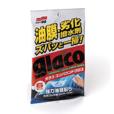 SOFT99 Салфетки для стекол очищающие Glaco Compound Sheet