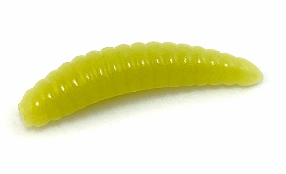 Съедобная силиконовая плавающая приманка Fish H Banan Maggot Cheese Сыр 38 мм цв желтый с блестками флуоресцентный