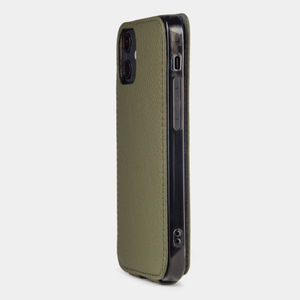Чехол для iPhone 12 Mini из натуральной кожи теленка зеленого цвета
