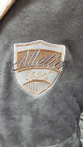Халат мужской с капюшоном Atletic Sport серый 2810  Nusa Турция