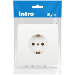 Розетка Intro Style 7-202-01 с заземлением 2P+E Schuko 16А-250В IP20 СУ белый | Intro