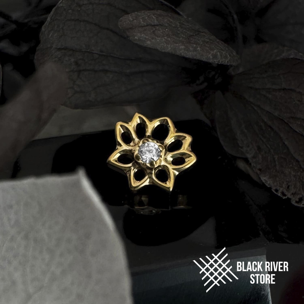 Flower Flourish Crystal PVD Yellow