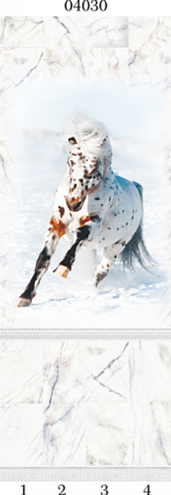 Панель ПВХ фотопечать 3D Panda Белый мрамор 2700х250 мм