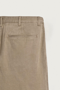ZARA БРЮКИ ЧИНОС REGULAR-FIT СО СКЛАДКАМИ, СЕРО-КОРИЧНЕВЫЙ