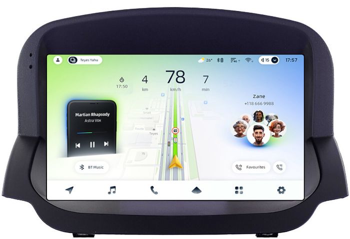Магнитола для Ford EcoSport 2014-2017 (рамка под кожу) - Teyes CC4L монитор 9" IPS, Android 14, Быстрая, Snapdragon 662, CarPlay, 4G SIM-слот