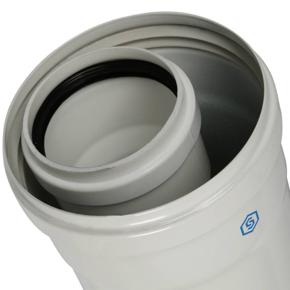 STOUT Элемент дымохода конденсац. труба  2000 мм Ø60/100 м/п PP-FE