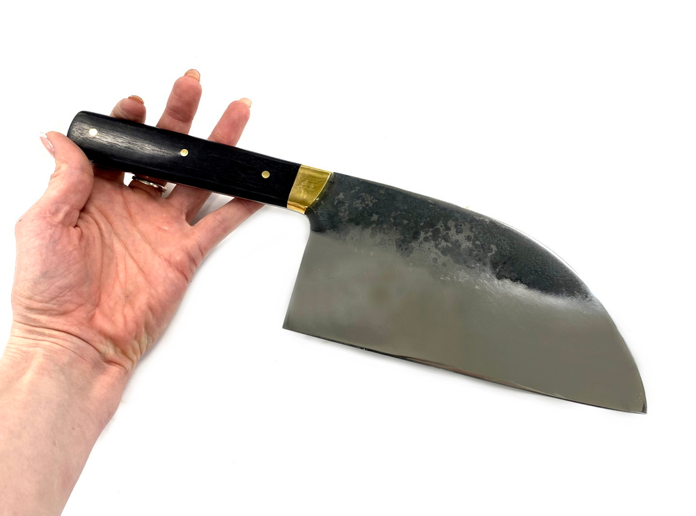 Сербская тяпка кухонная, сталь N690, рукоять граб