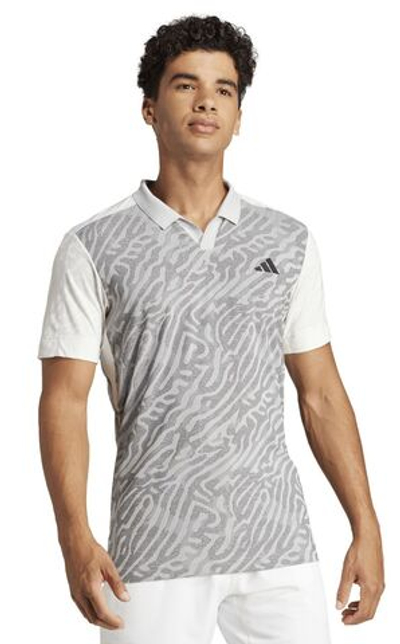 Мужское теннисное поло Adidas Tennis Airchill Pro Freelift Poloshirt - grey two/black/off white