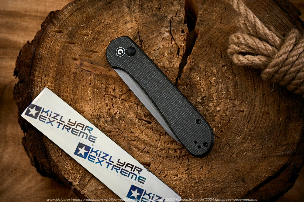 Нож Civivi BL Elementum C2103C сталь 14C28N Gray StoneWash рукоять Dark Green Micarta