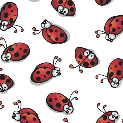 set of red ladybug isolated on white. illustration