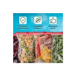 Пакеты для заморозки продуктов, 1 л, КОМПЛЕКТ 50 шт., с замком-застежкой (слайдер), LAIMA
