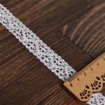 Кружево вязаное (тесьма) 20 мм / 10 метров, диз. 295, тонкая нить, цв.02 белый, Kruzhevo