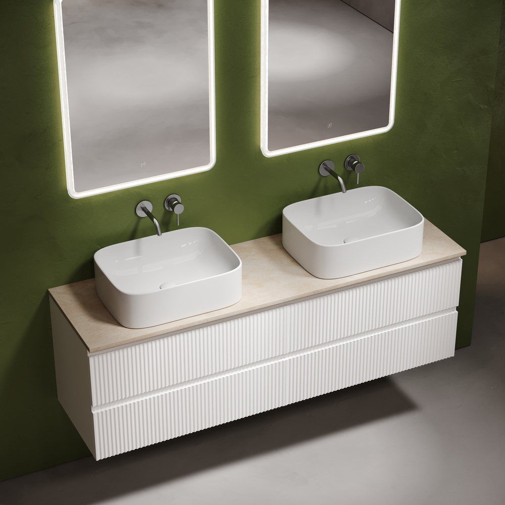 Sancos Столешница для ванной комнаты из керамогранита SANCOS Kreman 1600х460 без отверстия под смеситель, арт.TT160A2