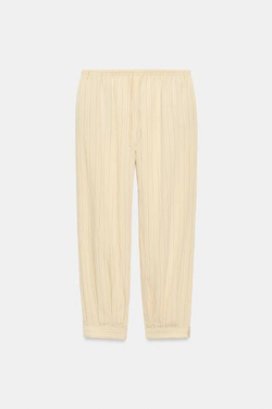 ZARA БРЮКИ-БАЛЛОНЫ В ПОЛОСКУ — ZW COLLECTION, С ПРИНТОМ