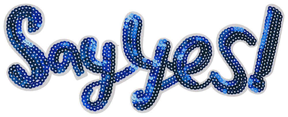 Аппликация термоклеевая "Say YES" 30х11 см, J №11 на фетре с пайетками, 5 шт, J111C, Gamma Аппликация термоклеевая "Say YES" 30х11 см, J №11 на фетре с пайетками, 5 шт, J111C, Gamma