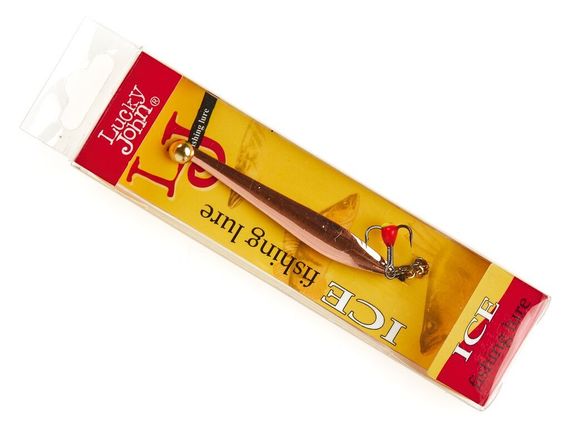 Блесна вертикальная зимняя Lucky John DOUBLE BLADE с цепочкой и тройником 50мм CS блистер