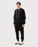 RICK OWENS DRKSHDW БРЮКИ ЧЕРНЫЕ HOLLYWOOD PRISONER DRAWSTRING