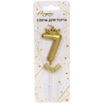 Свеча для торта Цифра Бантик «7» 12.5 см