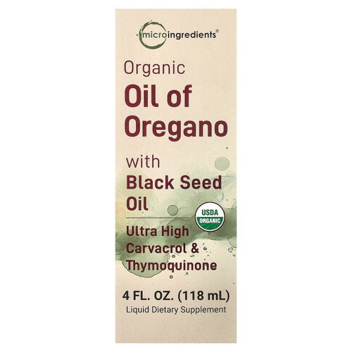 Micro Ingredients, органическое масло орегано с маслом чёрного тмина, 118 мл (4 жидк. унции)