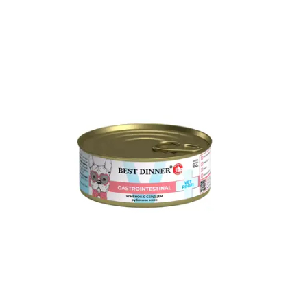 BEST DINNER VET PROFI Gastrointestinal Консервы для собак с чувствительным пищеварением, Ягненок с сердцем, 100 г
