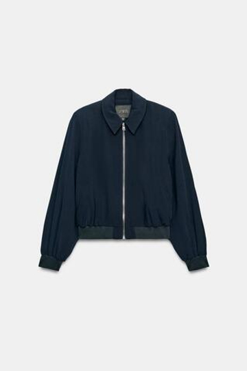 ZARA БОМБЕР С ПОДПЛЕЧНИКАМИ — ZW COLLECTION, МОСРКОЙ СИНИЙ