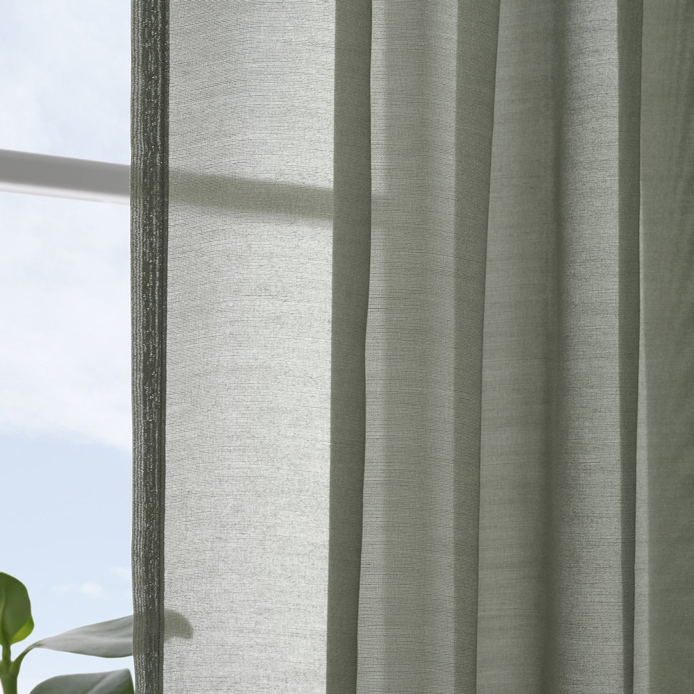 IKEA STENFRÖ  (ИКЕА СТЕНФРЁ)  -  Тюль, 2 шт. - зелёная, на ленте 145x300 см