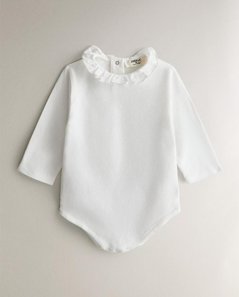 ZARA HOME ДЕТСКИЙ БОДИ, ЖЕЛТОВАТО-БЕЛЫЙ