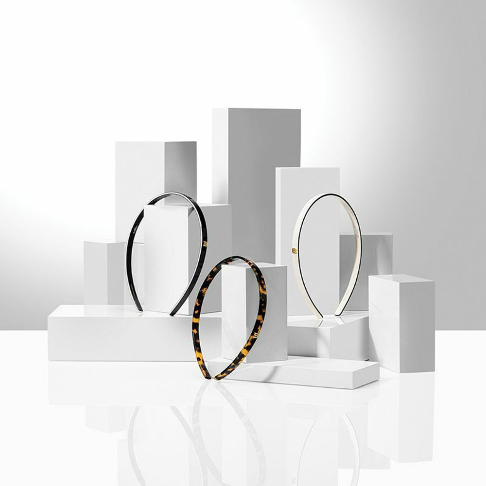 Balmain Hair Couture Ободок из ацетата черепаховый Acetate Headband Tortoise Shell Small