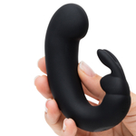 Черный компактный вибратор 11,5см для стимуляции клитора и точки G Fifty Shades of Grey Sensation Rechargeable G-Spot Rabbit Vibrator Silicone Black