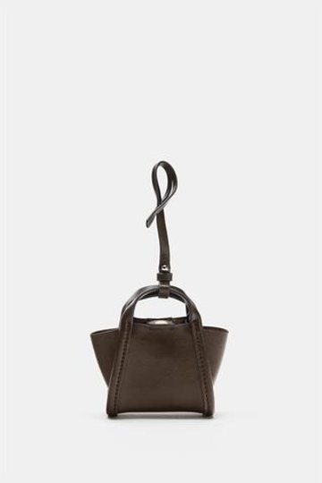ZARA ШАРМ В ВИДЕ СУМКИ, ШОКОЛАДНЫЙ