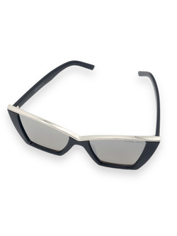 Очки солнцезащитные, квадратные модные, черноый с серебром