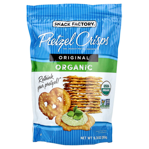 Snack Factory, Organic Pretzel Crisps, Original, 9.35 oz (265 g)