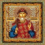 Тема: Религия, иконы, святые¶Техника: Вышивание бисером¶Размер: 6,5х6,5см (в рамке 9х9 см)¶Основа: Т