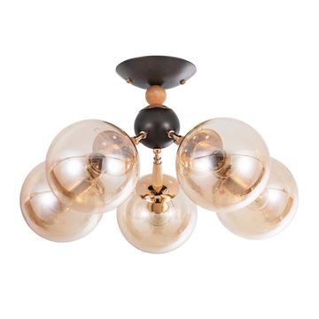 Потолочная люстра 5*Е27 A4485PL-5BK чёрный/янтарный Boston Arte Lamp