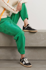 Кеды Golden Goose 'Superstar' Ball Star distressed leather-trimmed suede sneakers