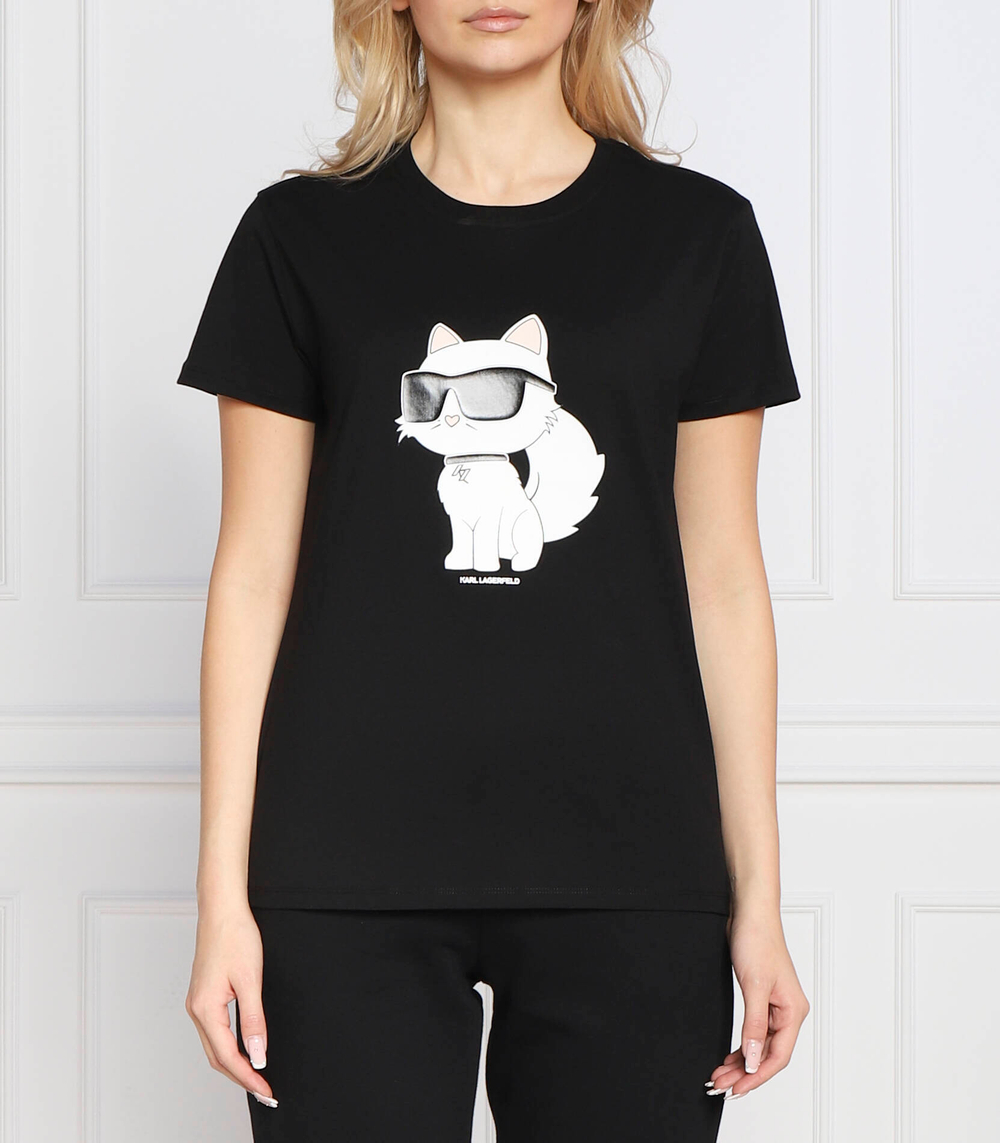 футболка ikonik 2.0 choupette Karl Lagerfeld - черный(230W1703)