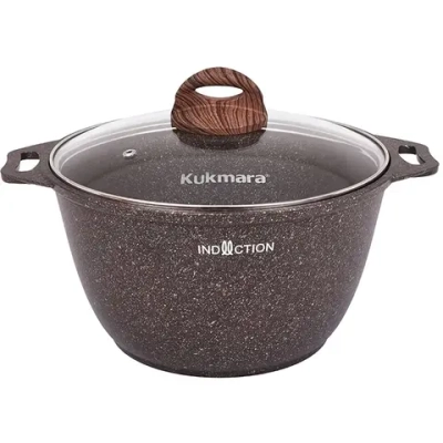 Кастрюля 4л «Granit Ultra Induction» (red) со стеклянной крышкой кгаи42а