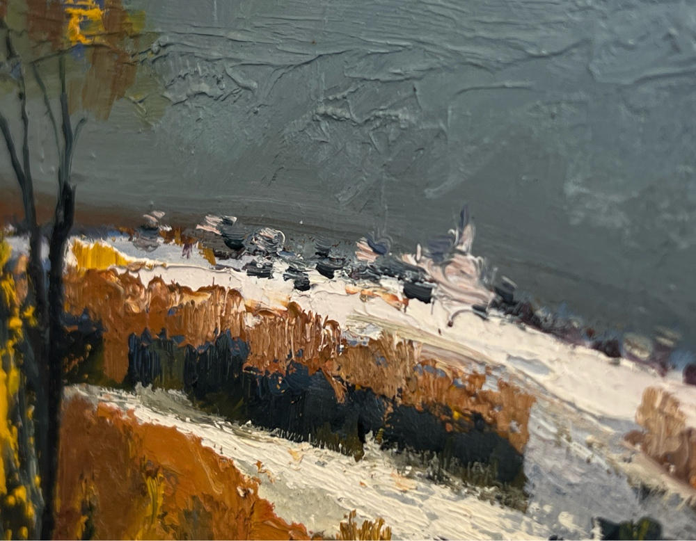 Картина "Покров" в раме, художник Д.Н. Сенников. оргалит, масло, 31х61 см, 1999 год