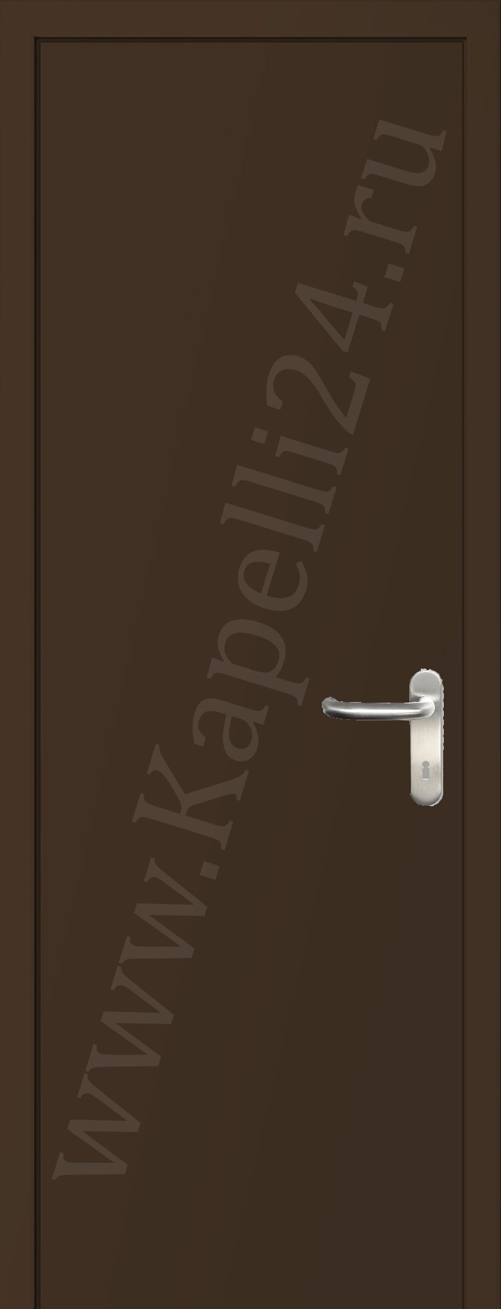 Дверь влагостойкая пластиковая KAPELLI multicolor ДГ RAL 8028 Земельно-коричневый + коробка