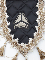 Вымпел тройной HOWO (экокожа, черный с бежевыми кисточками)